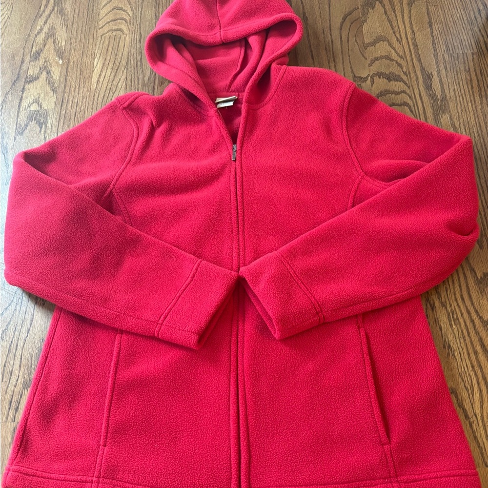 L.L. Bean Bold  Raspberry Red Women's Fleece jacket medium